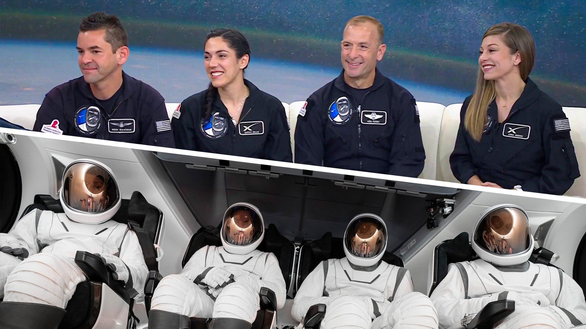 Anna Menon, a SpaceX medical officer and engineer; Scott Poteet, a retired US Air Force lieutenant colonel; Jared Isaacman, the CEO of Shift4 Payments and an accomplished pilot; Sarah Gillis, a lead operations engineer at SpaceX. X/SpaceX