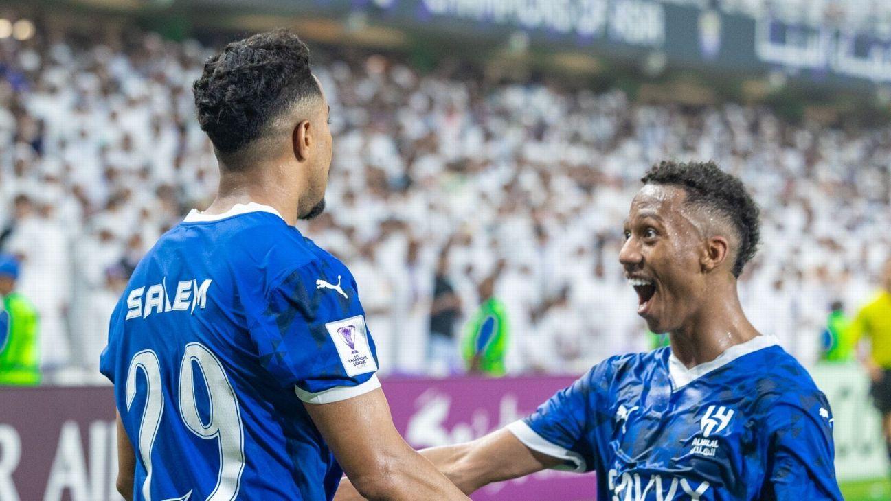 Hilal's Brazilian forward Neymar controls the ball during the AFC Champions League group B football match between UAE's Al-Ain and Saudi's Al-Hilal at the Hazza bin Zayed Stadium in al-Ain on October 21, 2024. 