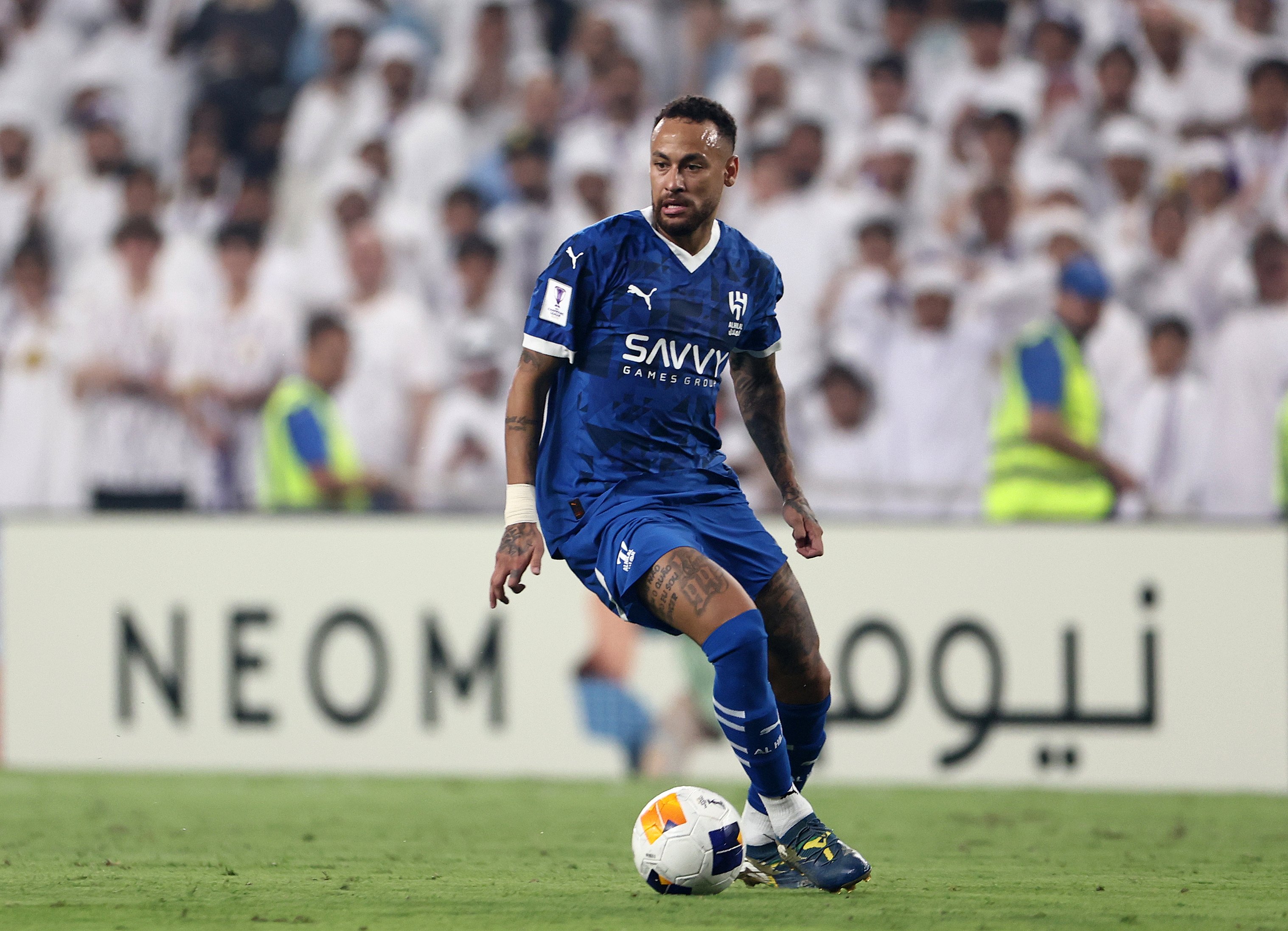 Neymar of Al Hilal in action during the AFC Champions League Elite match against Al Ain.