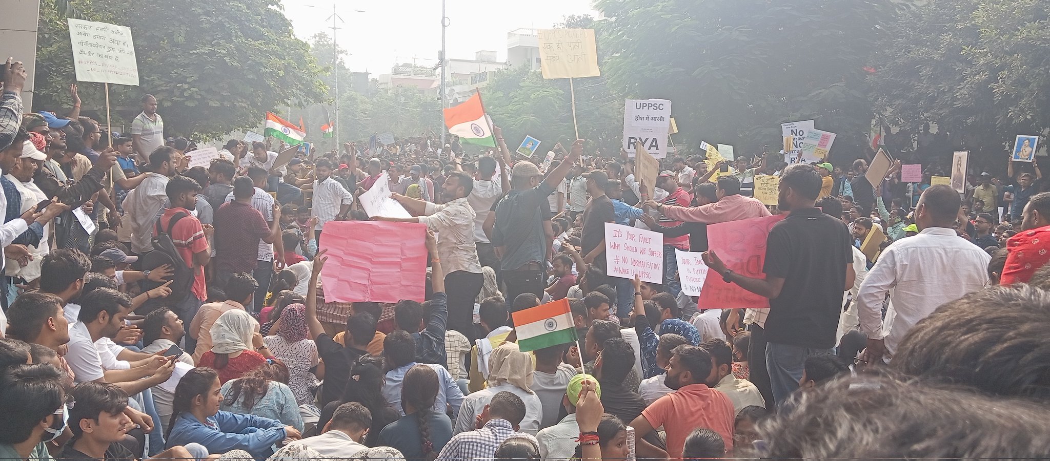 UPSC protest in Prayagraj