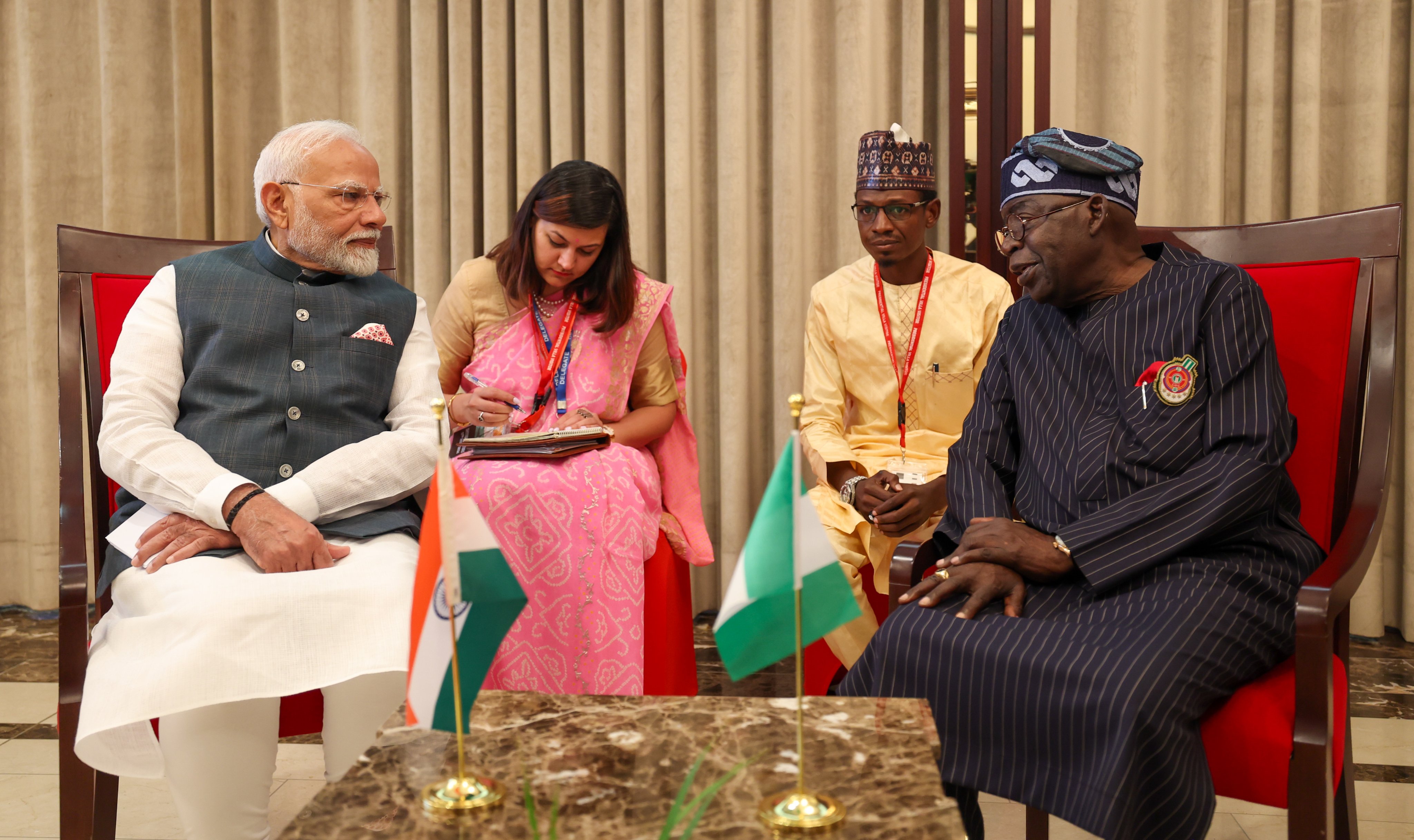 Prime Minister Narendra Modi with Nigerian President Bola Ahmed Tinubu