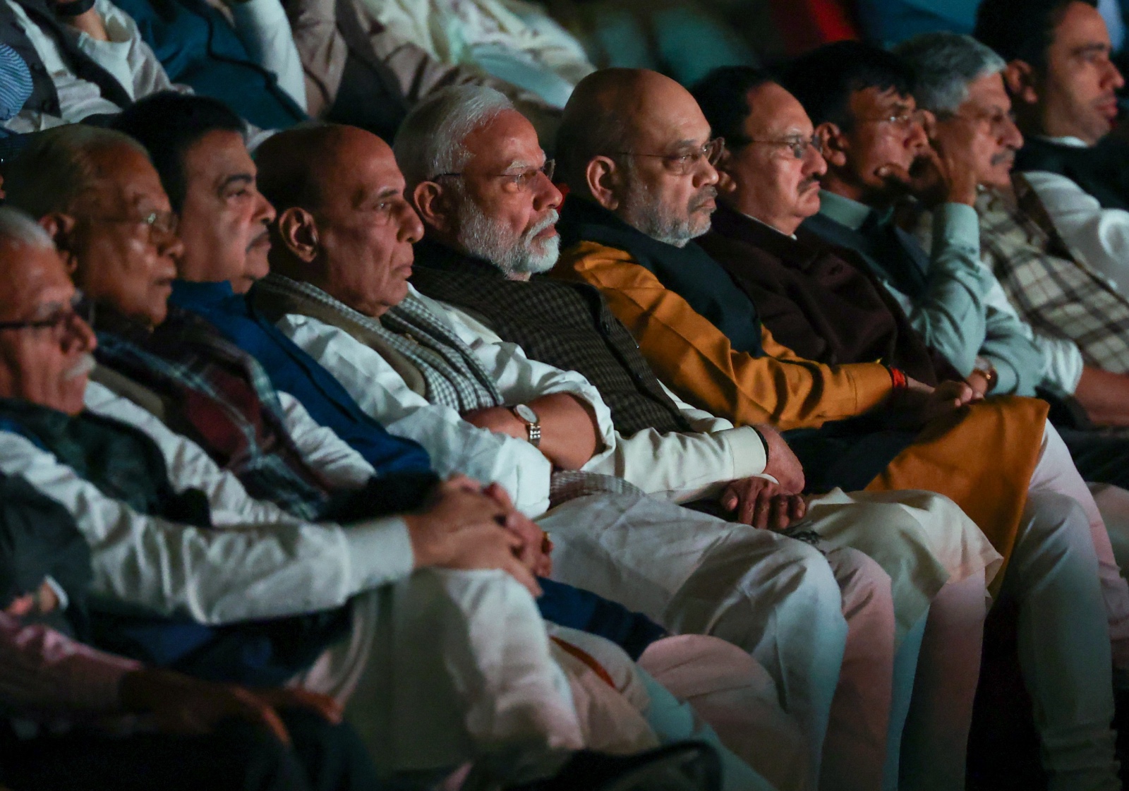 PM Modi watching film.