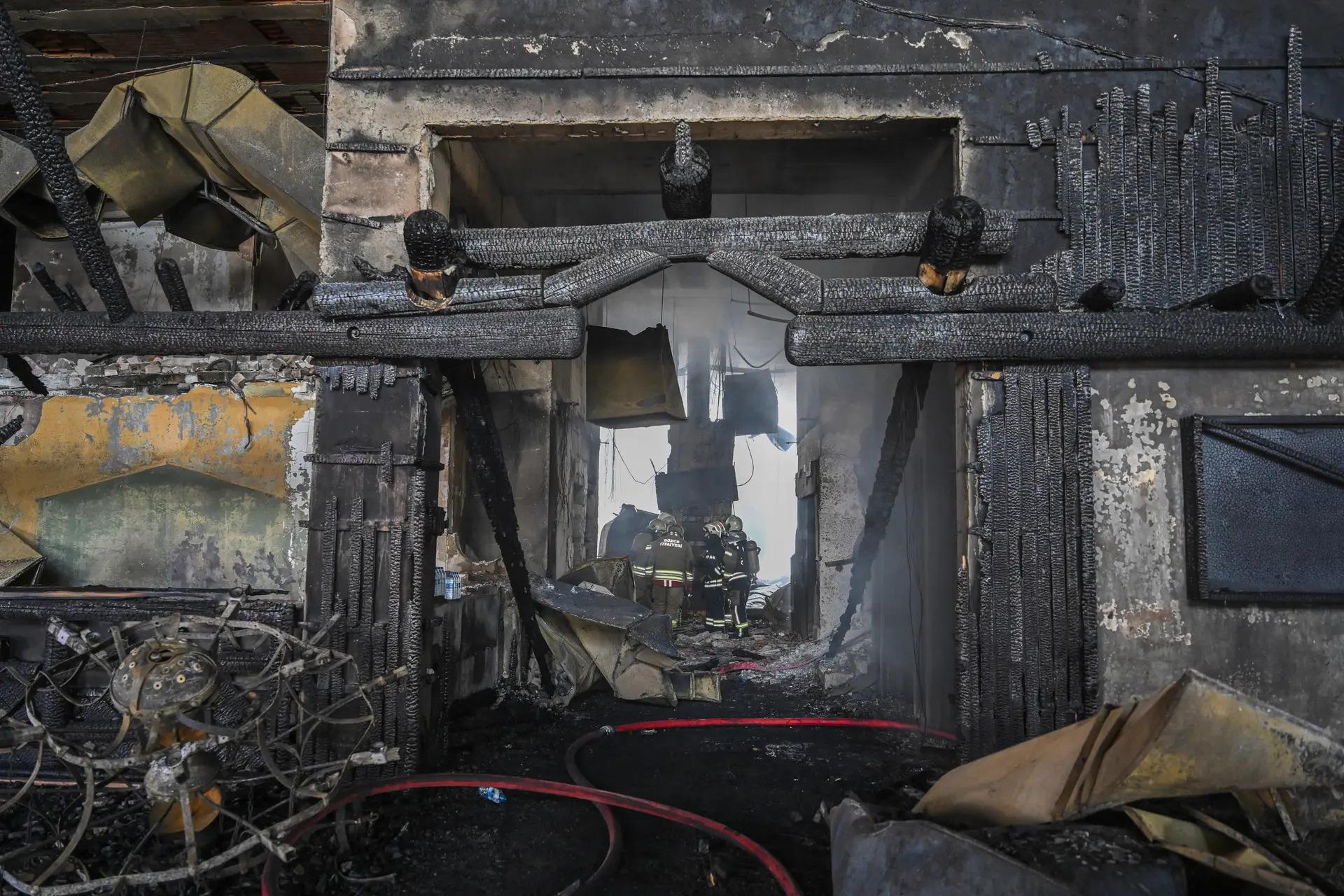 Inside of Turkey's burnt building.