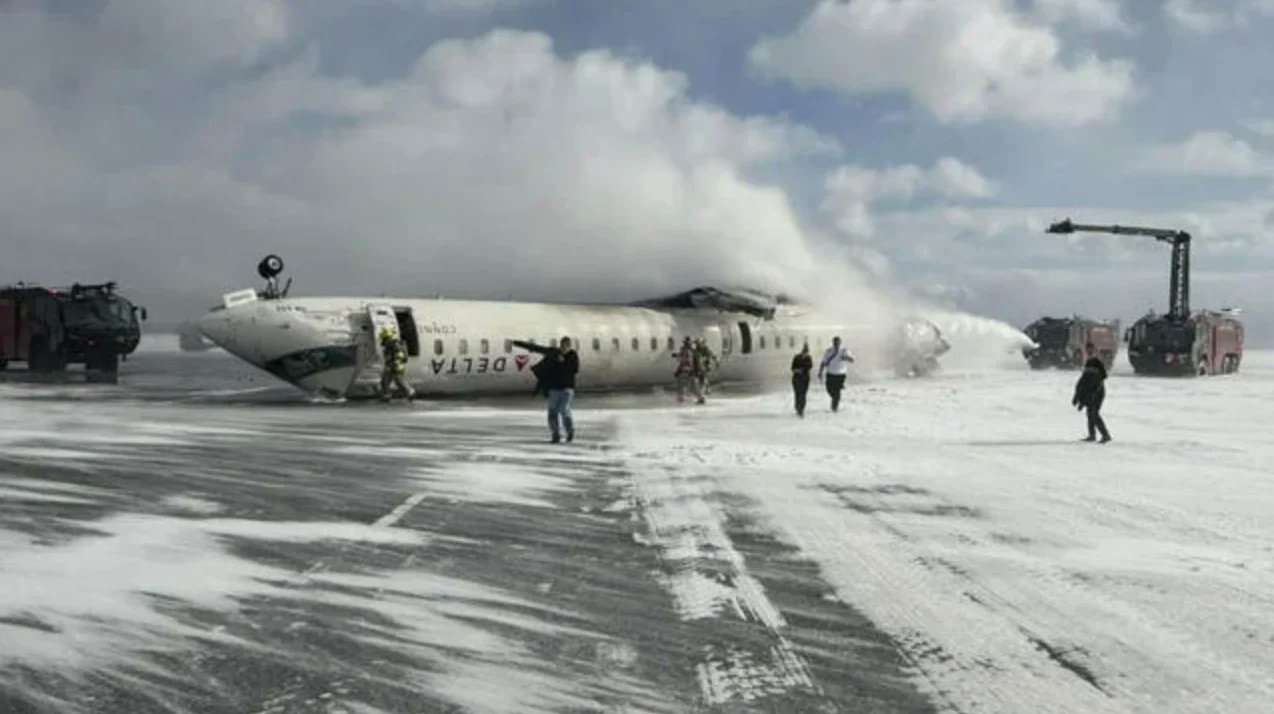 Delta Airlines Plane Overturns on Landing in Toronto, Leaving 19 Injured, Three in Critical Condition