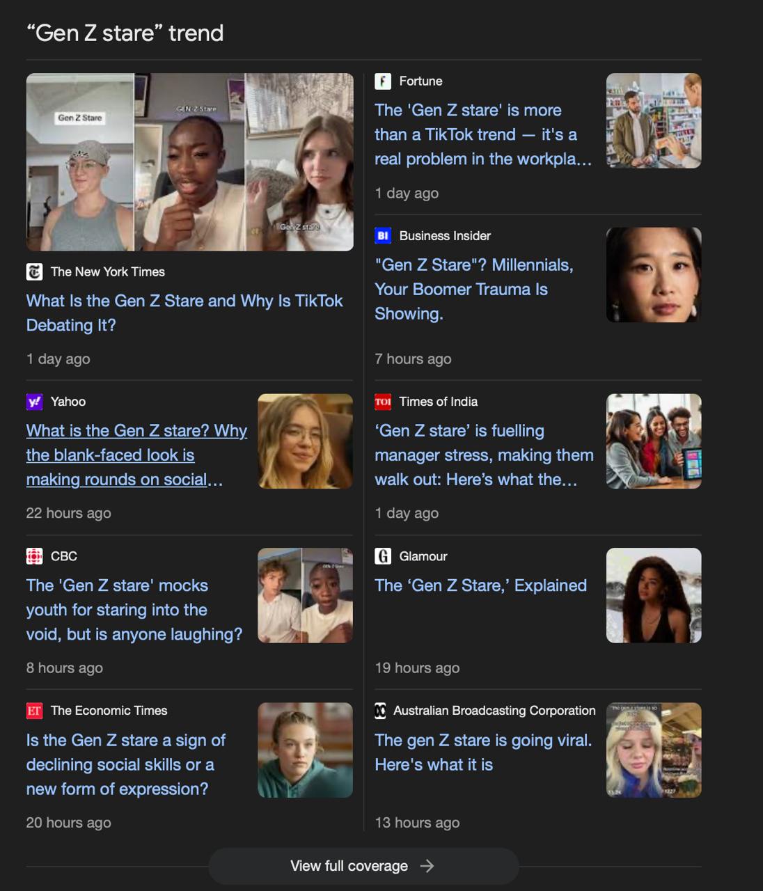 Gen Z Blank Stare Trend