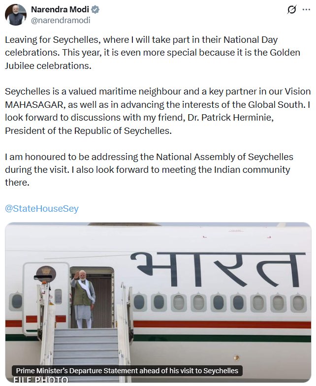 modi in seychelles