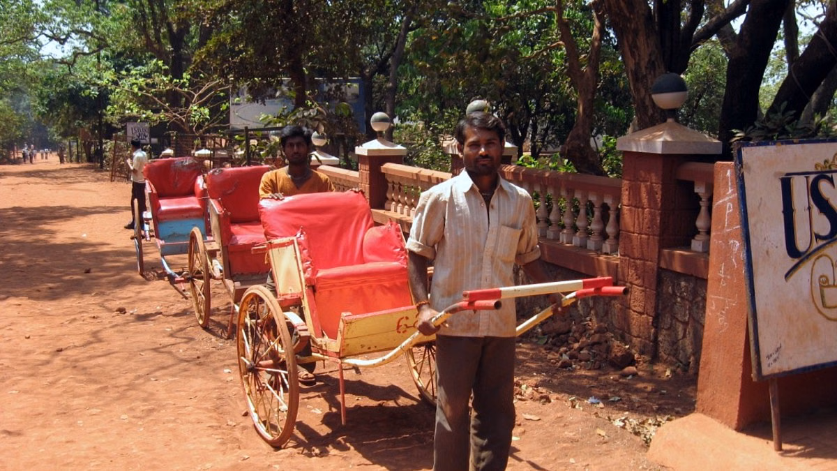 hand pulled rickshaw