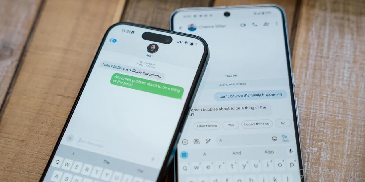 Even with RCS support, messages from Android users will maintain their appearance in green bubbles, with blue bubbles exclusively designated for iOS users.