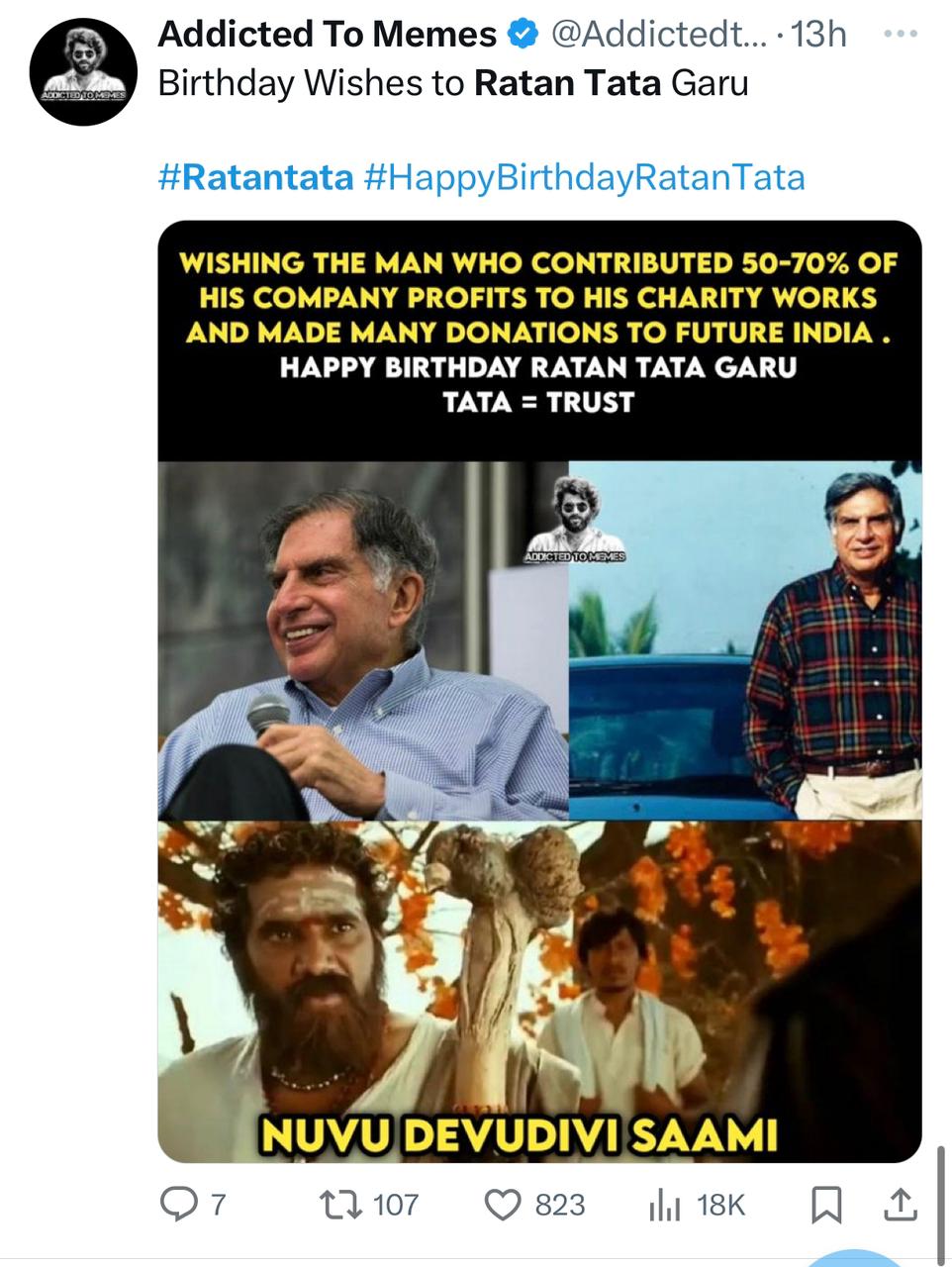 NETIZENS TWEETS ON X- Wishing Ratan Tata Happy Birthday