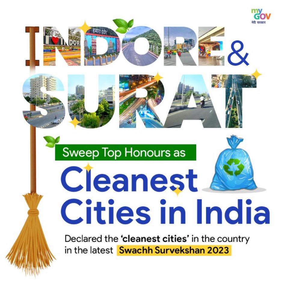 Indore, Surat are the most cleanest cities of India