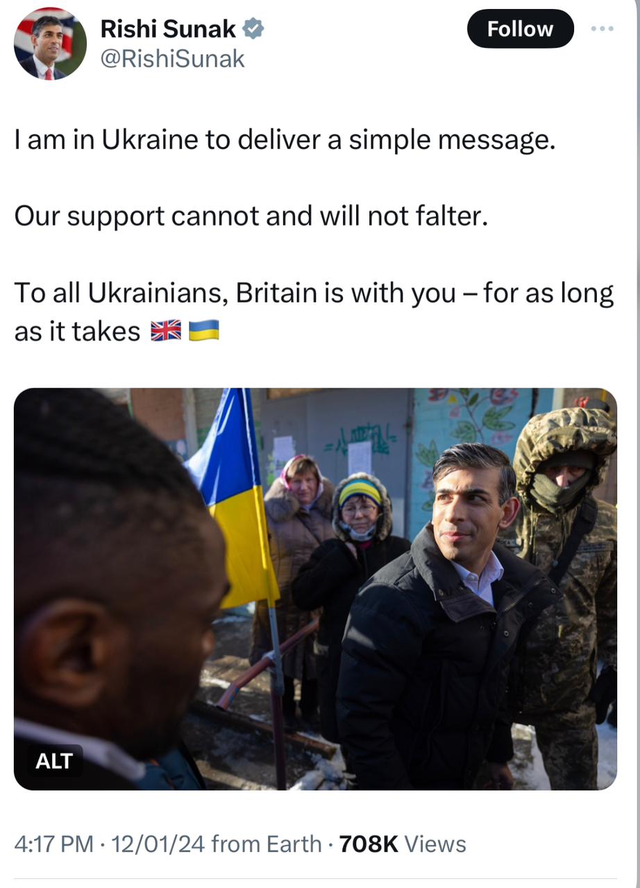 rishi sunak tweet, after his visit to Ukraine