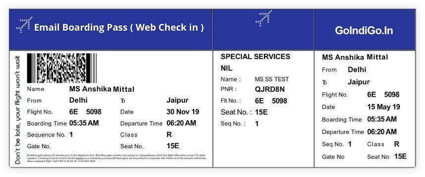 indigo ticket