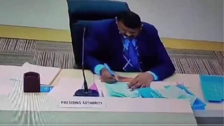 returning officer of chandigarh mayor elections seen tampering the votes in an alleged cctv camera footage