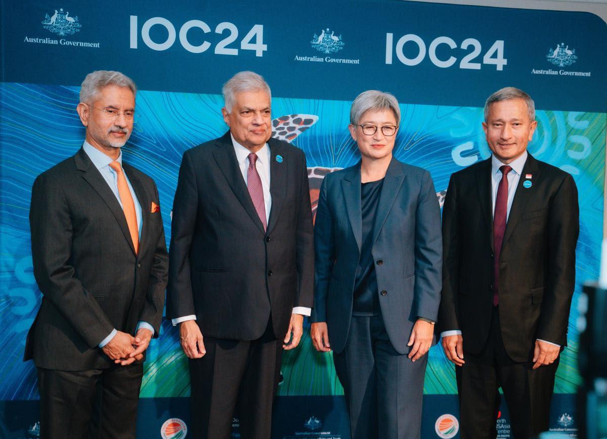 Indian Ocean Conference- Jaishankar with Australian,Singaporean Foreign Minister and Sri Lankan President Ranil Wickremesinghe