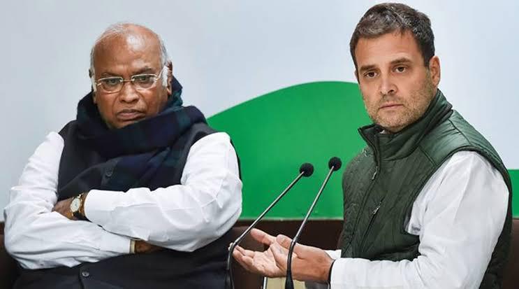 Congress president Mallikarjun Kharge and Rahul Gandhi