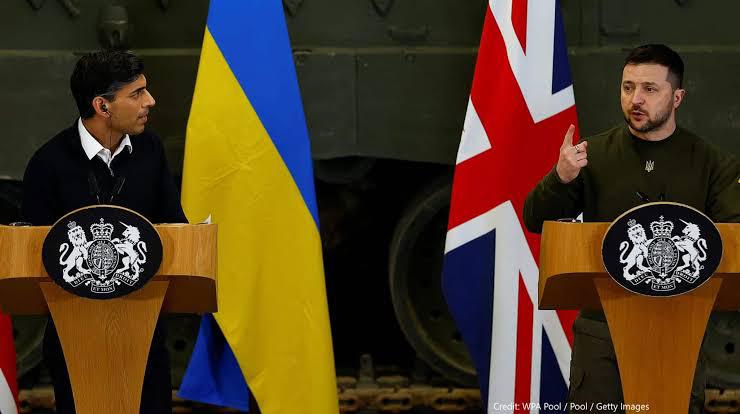 RISHI SUNAK AND UKRAINE'S PRESIDENT ZELENSKY