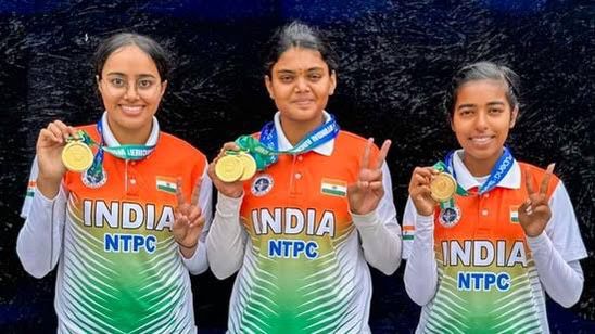 Jyothi, Parneet, and world champion Aditi Swami