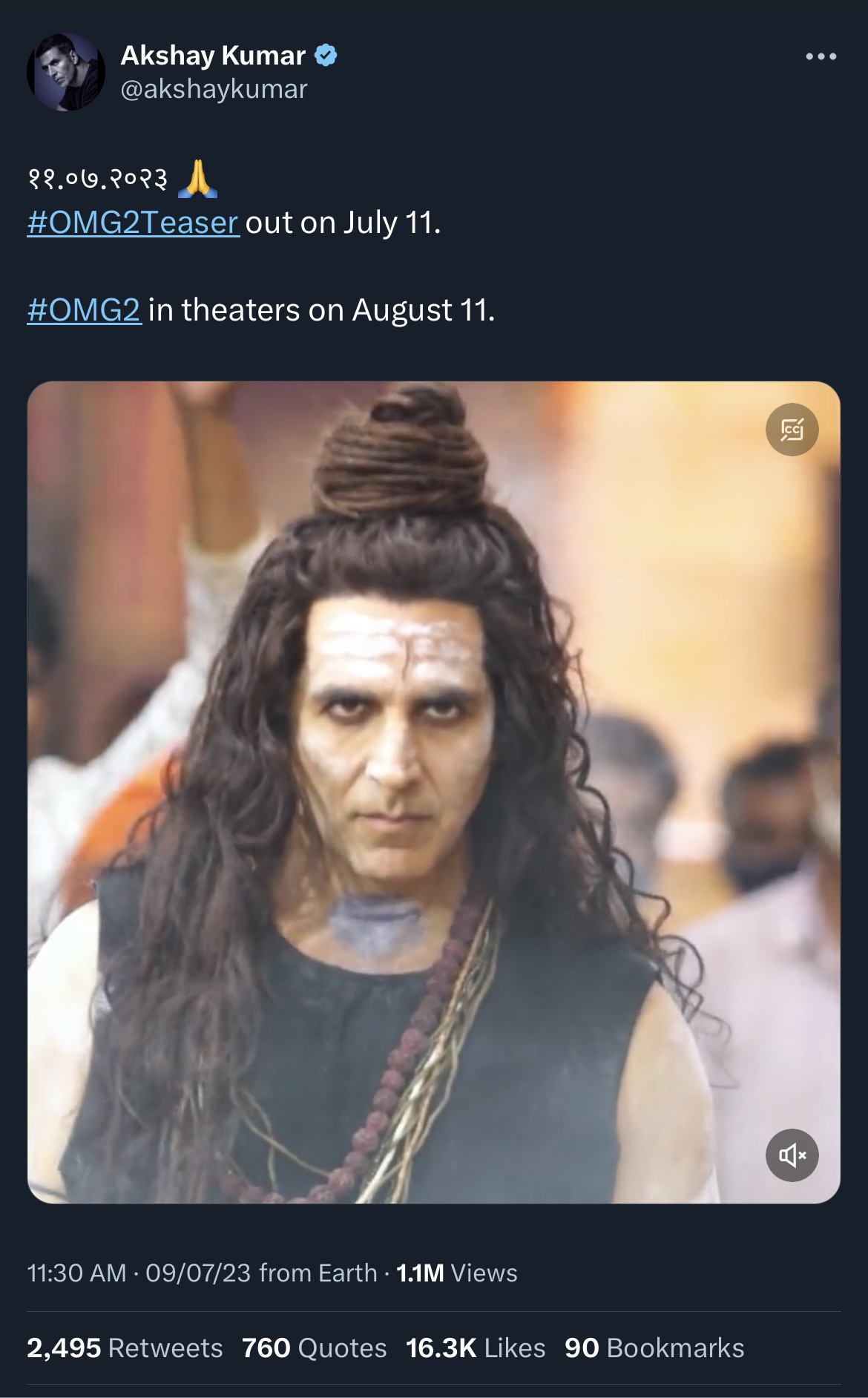 Photo Akshay Kumar Share glimpse of  Inner Lord Shiva