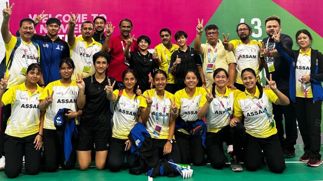 Assam women's badminton team wins first gold at 37th National Games, Karnataka dominates men's final