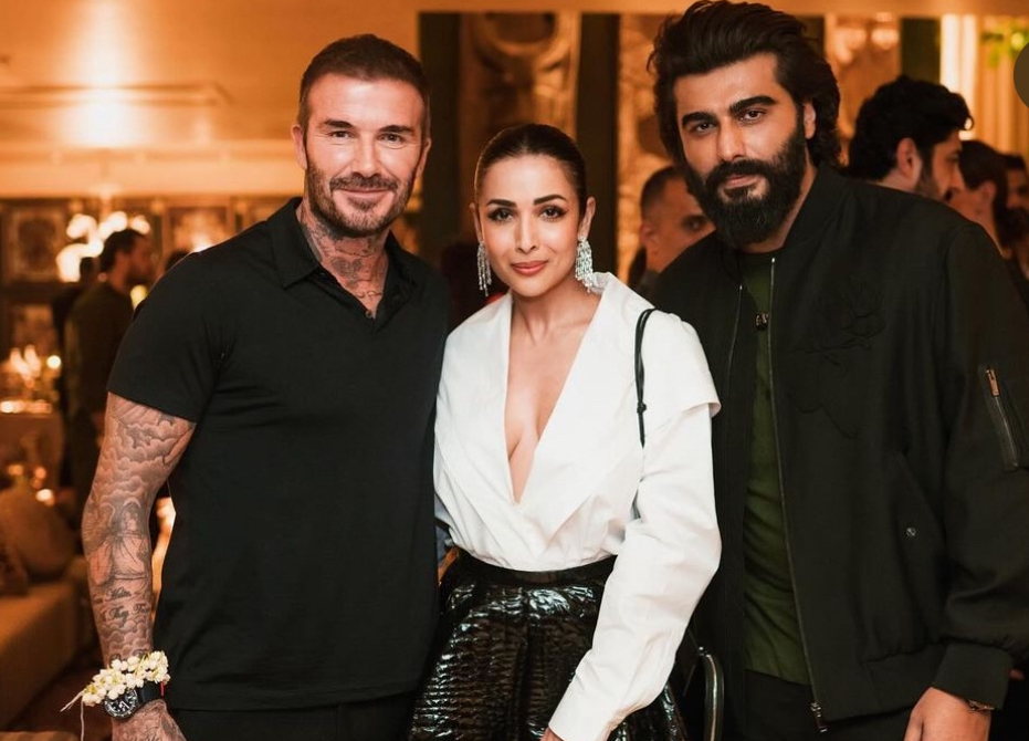 David Beckham mingles with Karisma Kapoor, Malaika Arora, and others during Sonam Kapoor's party