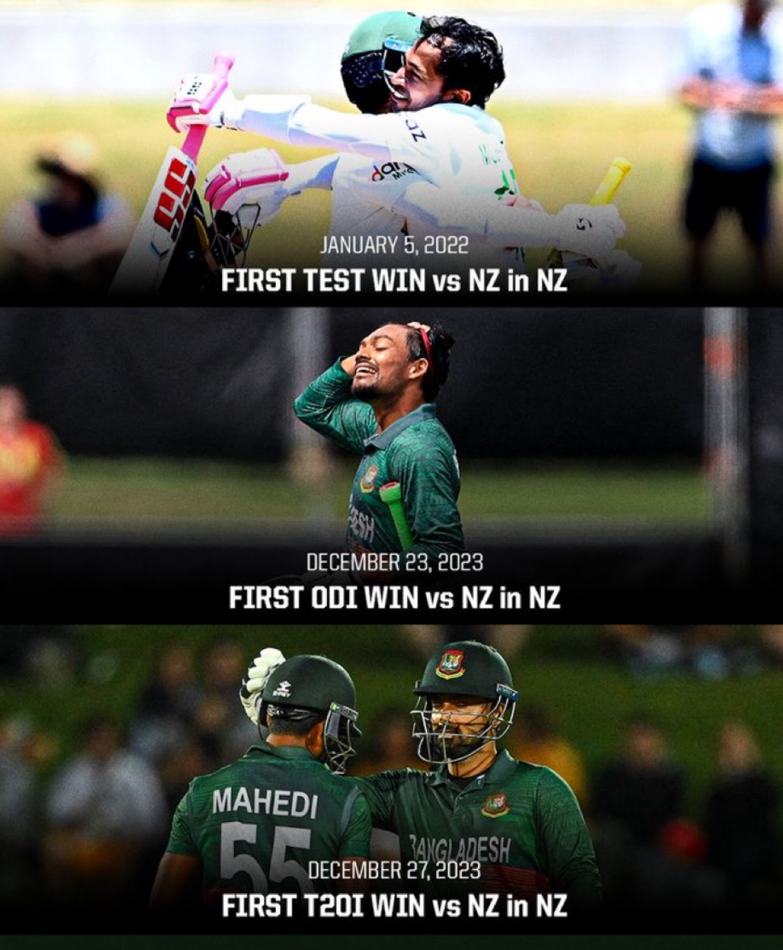 Bangladesh Makes History with Victory over New Zealand in the First T20I at Napier