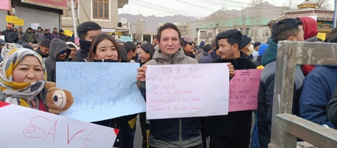 Ladakh Thousands Protest for Statehood, Constitutional Protections in Freezing Cold