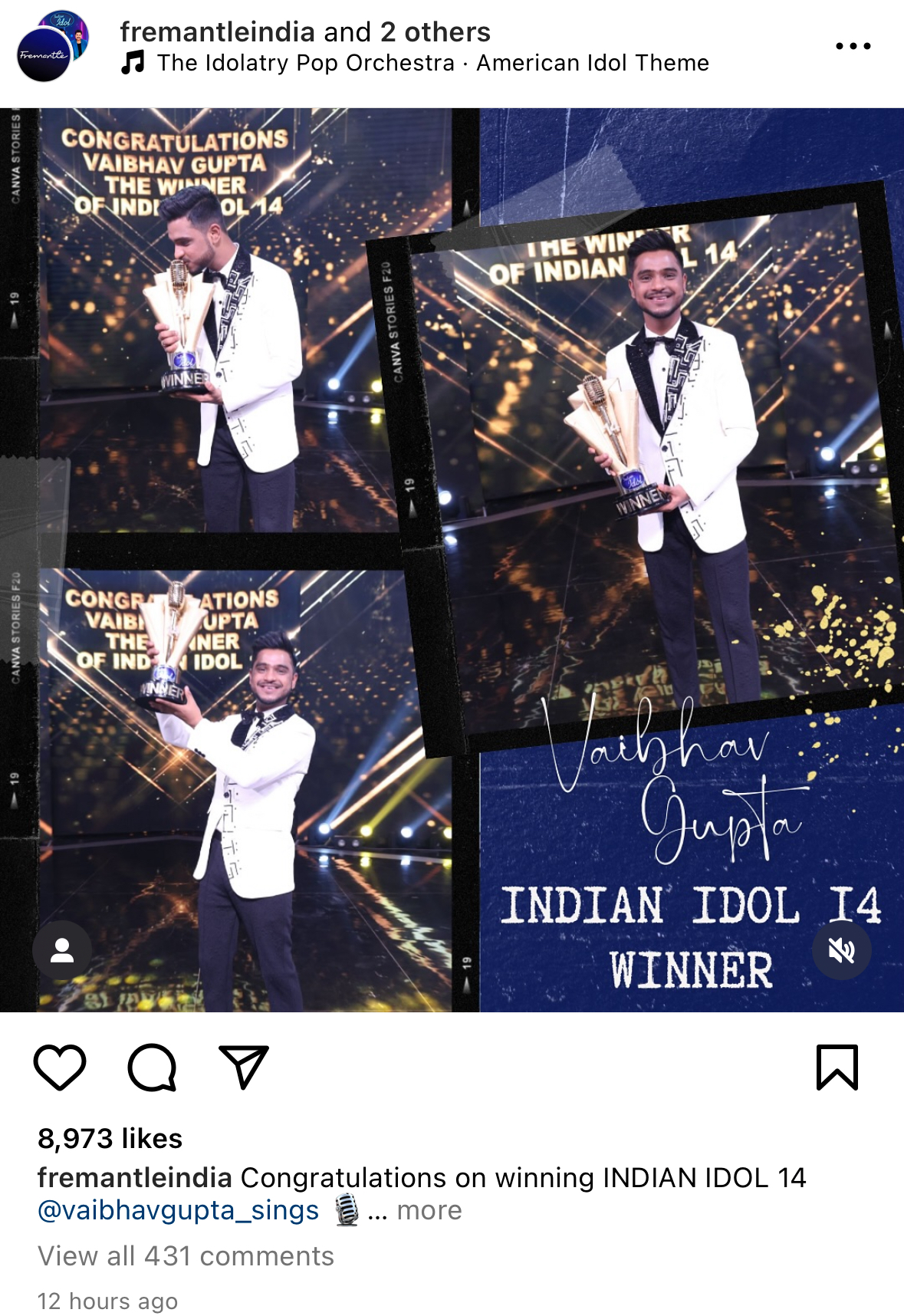 Vaibhav Gupta from Kanpur wins Indian Idol 14 and receives ₹25 lakh and a car