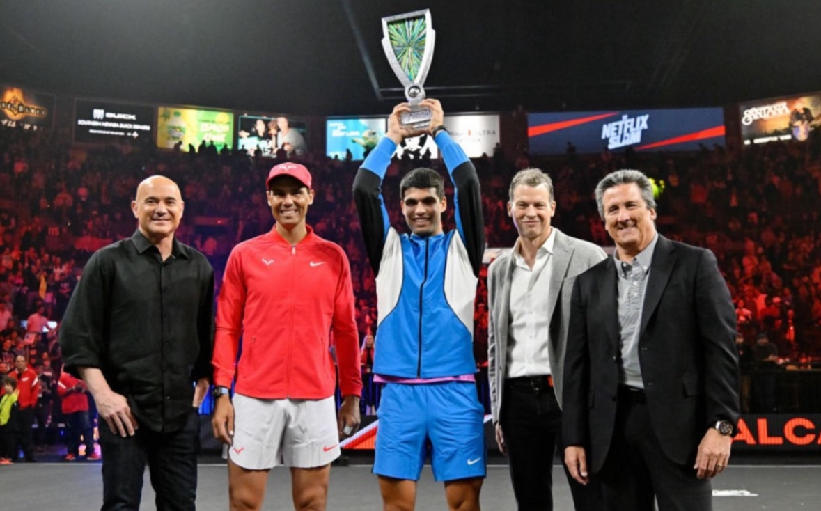 Carlos Alcaraz beats Rafael Nadal in Netflix Slam at Las Vegas