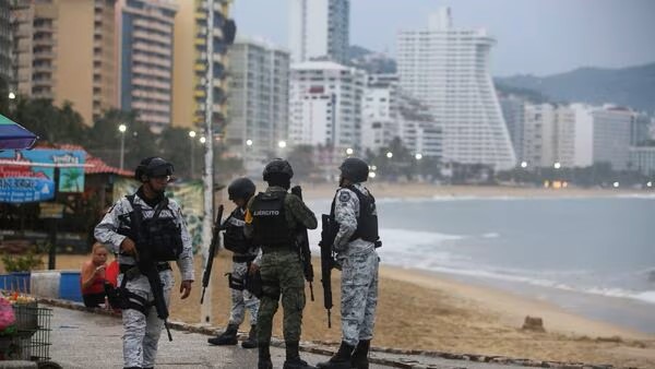 guards at coast line in mexico