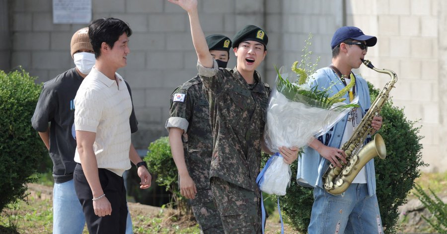 photo: Jin of BTS, returns from military service