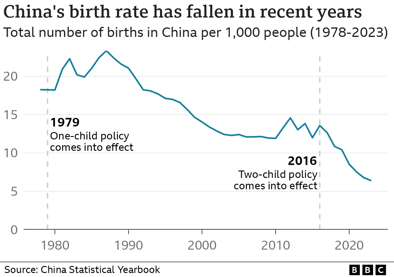 China's birth rate plunges second year in a row