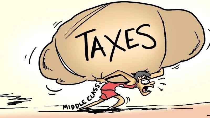 middle class tax burden in India