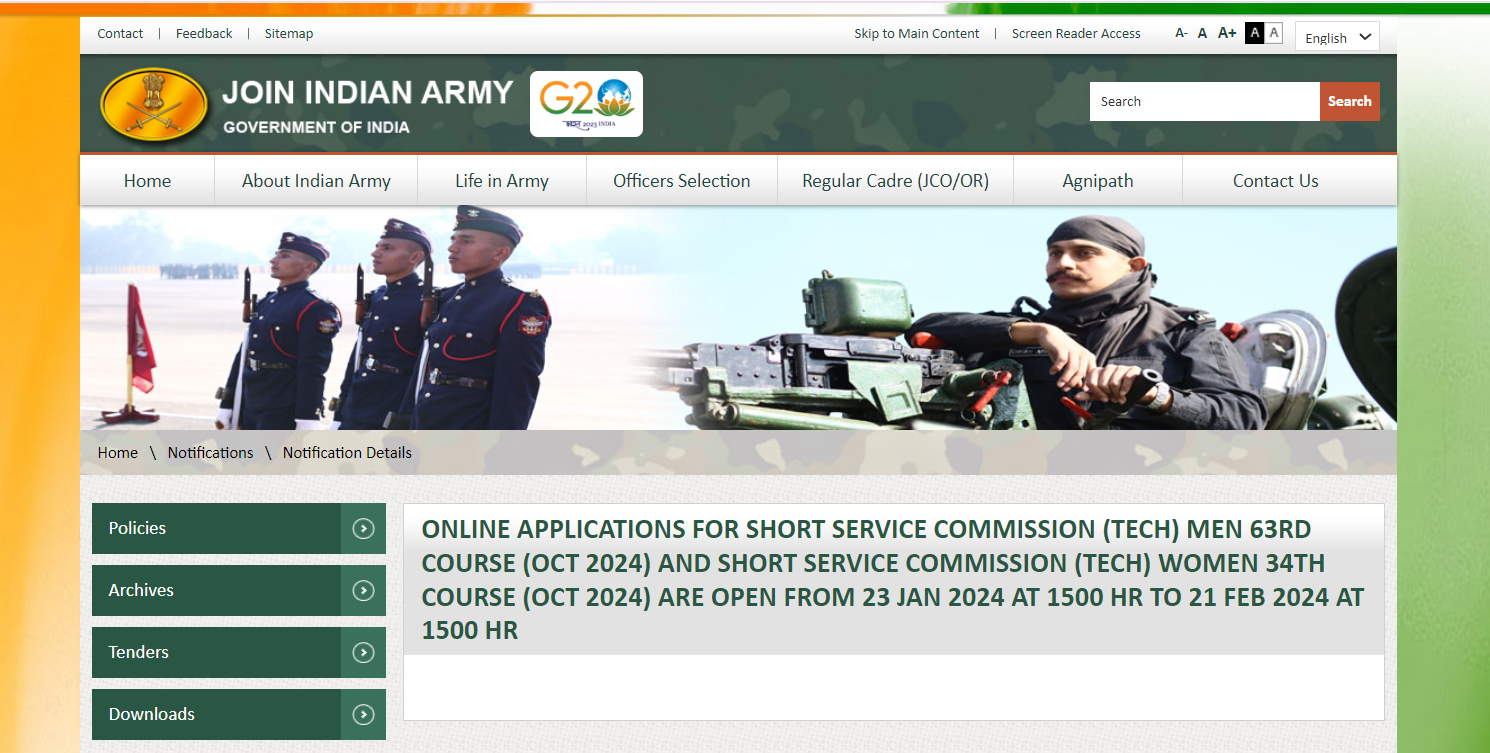 Photo: Indian Army opens recruitment for 381 SSC posts 