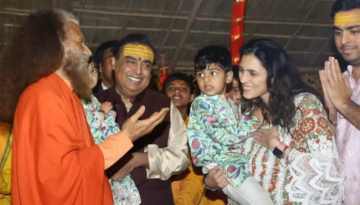 Mukesh Ambani and family take holy dip at Maha Kumbh Mela