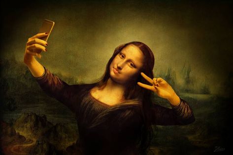 photo: mona lisa selfie