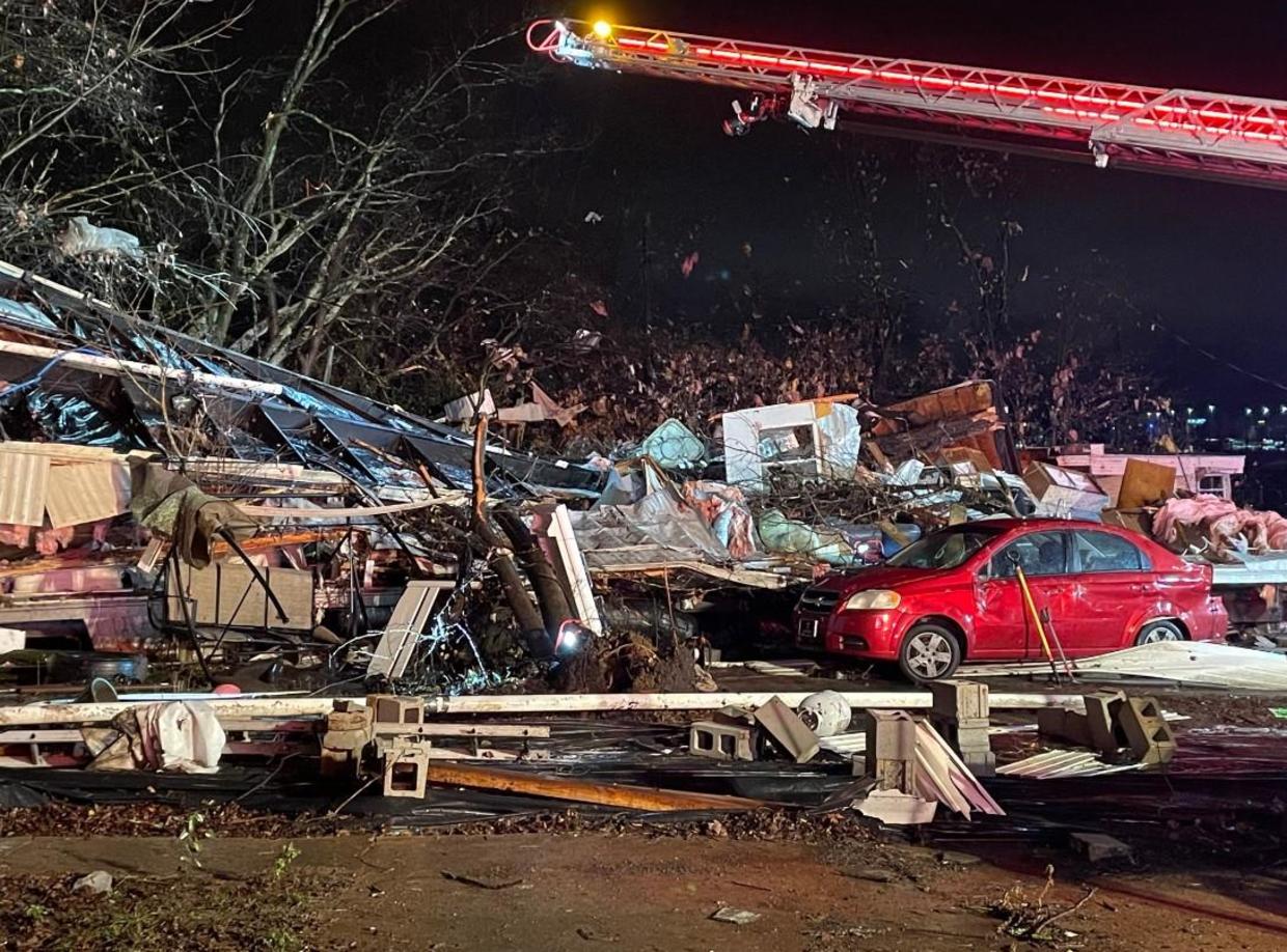 Damage by tornado in Tennessee 