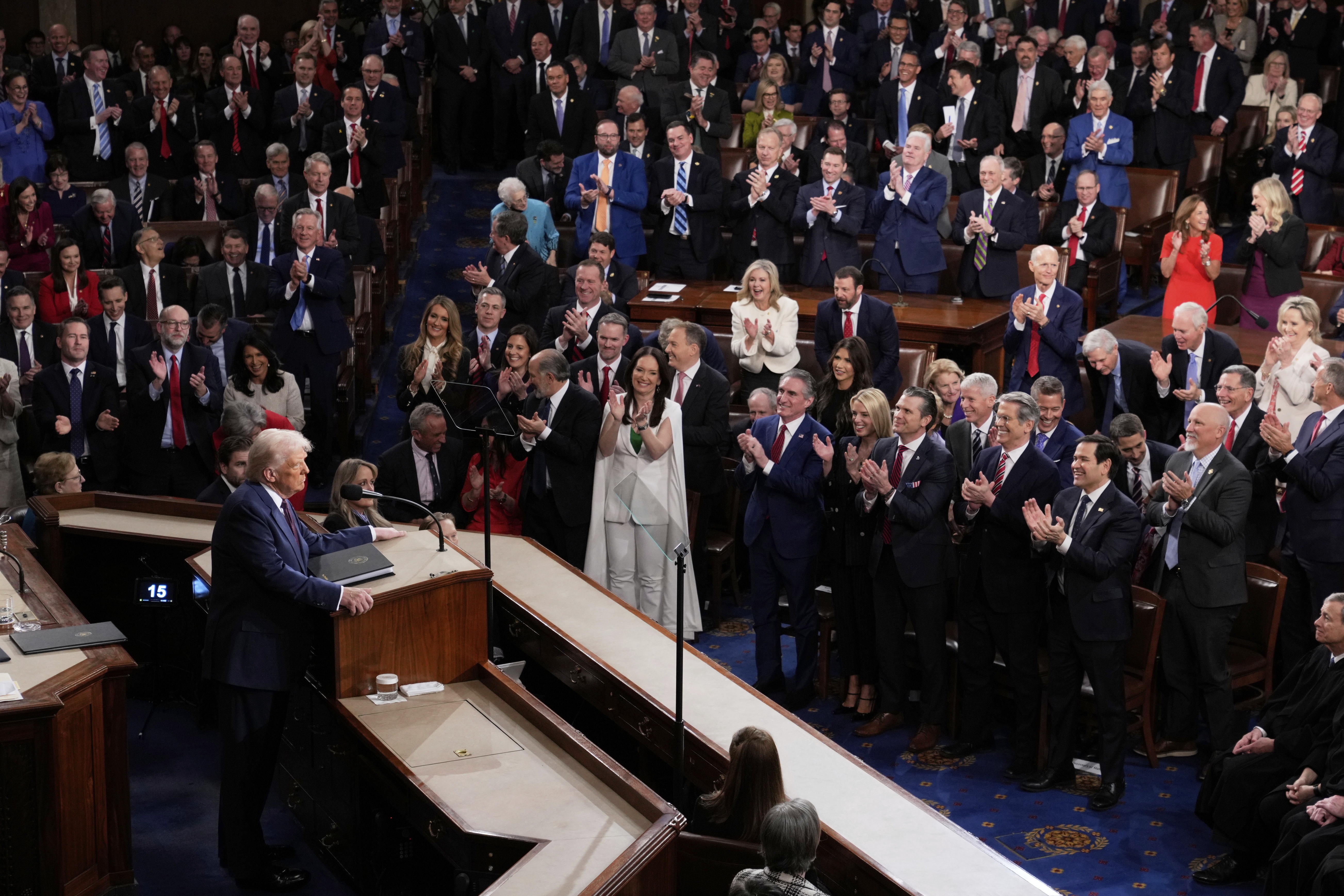 Trump delivers first joint address to Congress since return to power