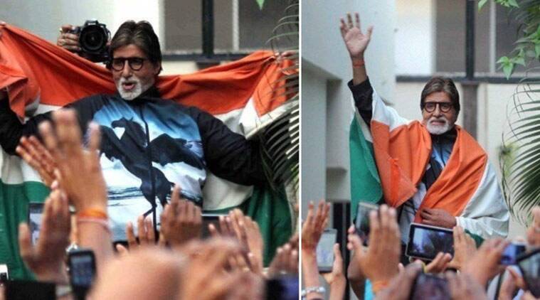 Amitabh Bachchan chose to wave a tricolor