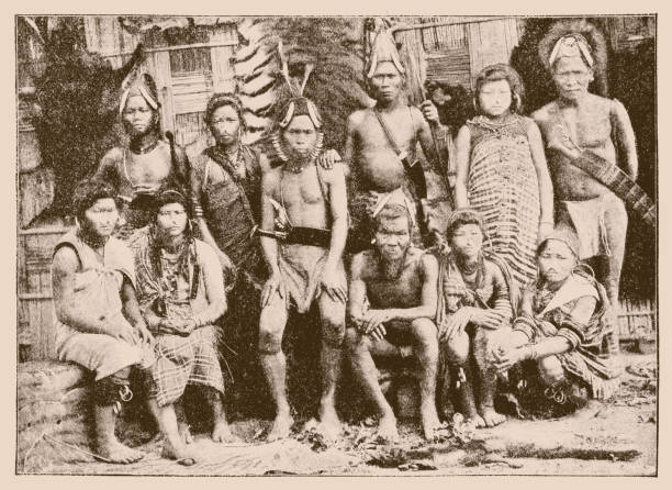 Naga warriors in Assam. Members of the tribe Naga.