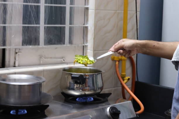 stock photo of cooking at home(household LPG)