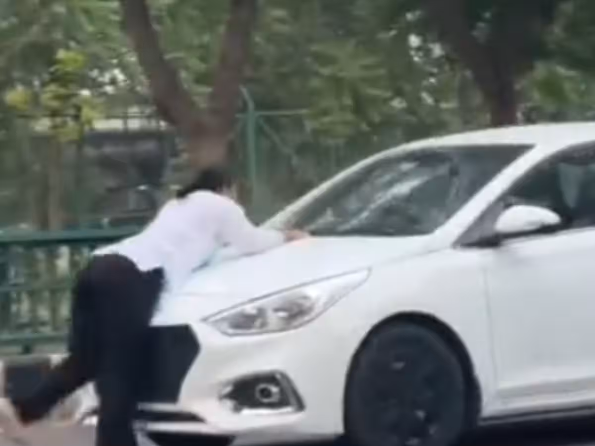 Lucknow woman dragged on a car bonnet
