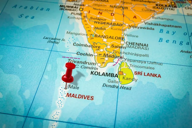 India and Maldives Map