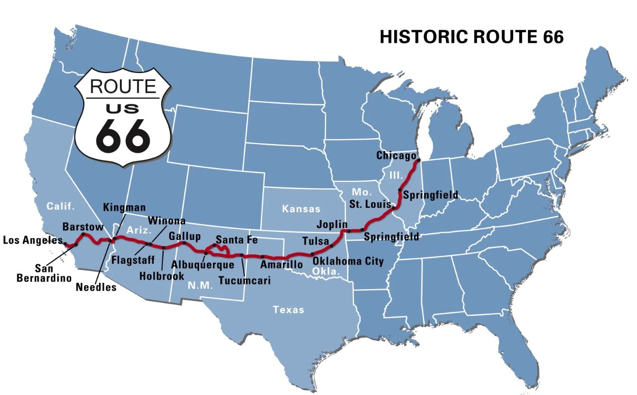 Map of Route 66