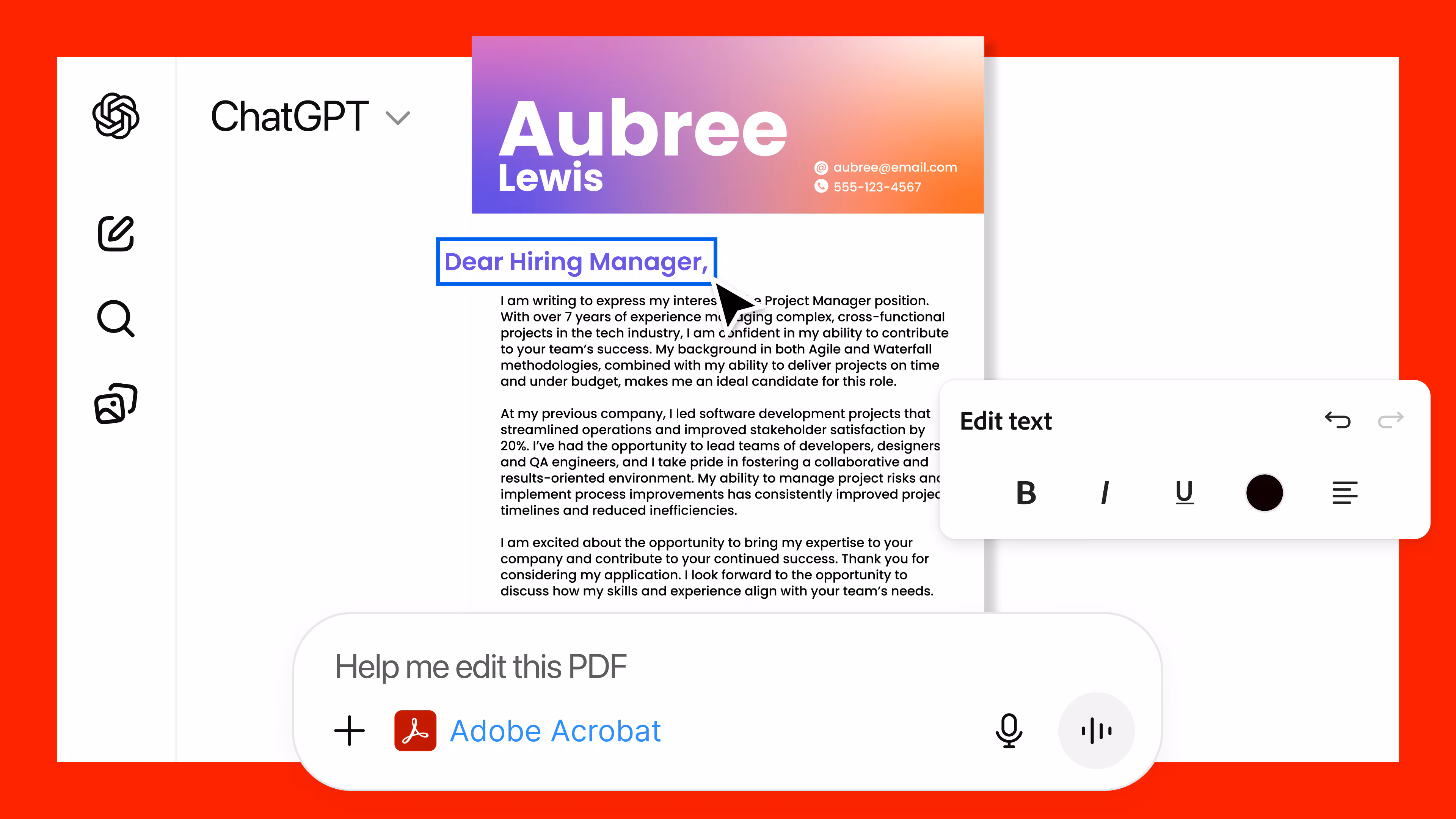 Adobe Photoshop, Express & Acrobat Now Inside ChatGPT