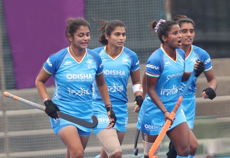 Photo: Indian Jr. women's Hockey team beats England 6-2