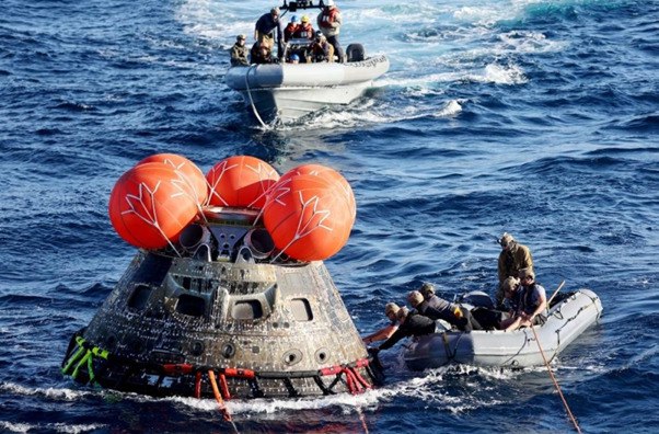 orion lands back to earth NASA