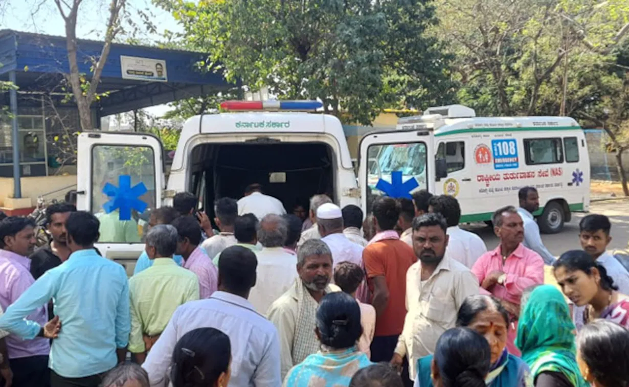 Injured teachers and student being taken to the hospital